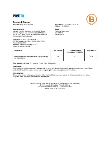 File:ElectricityBill Receipt APR 2022.pdf
